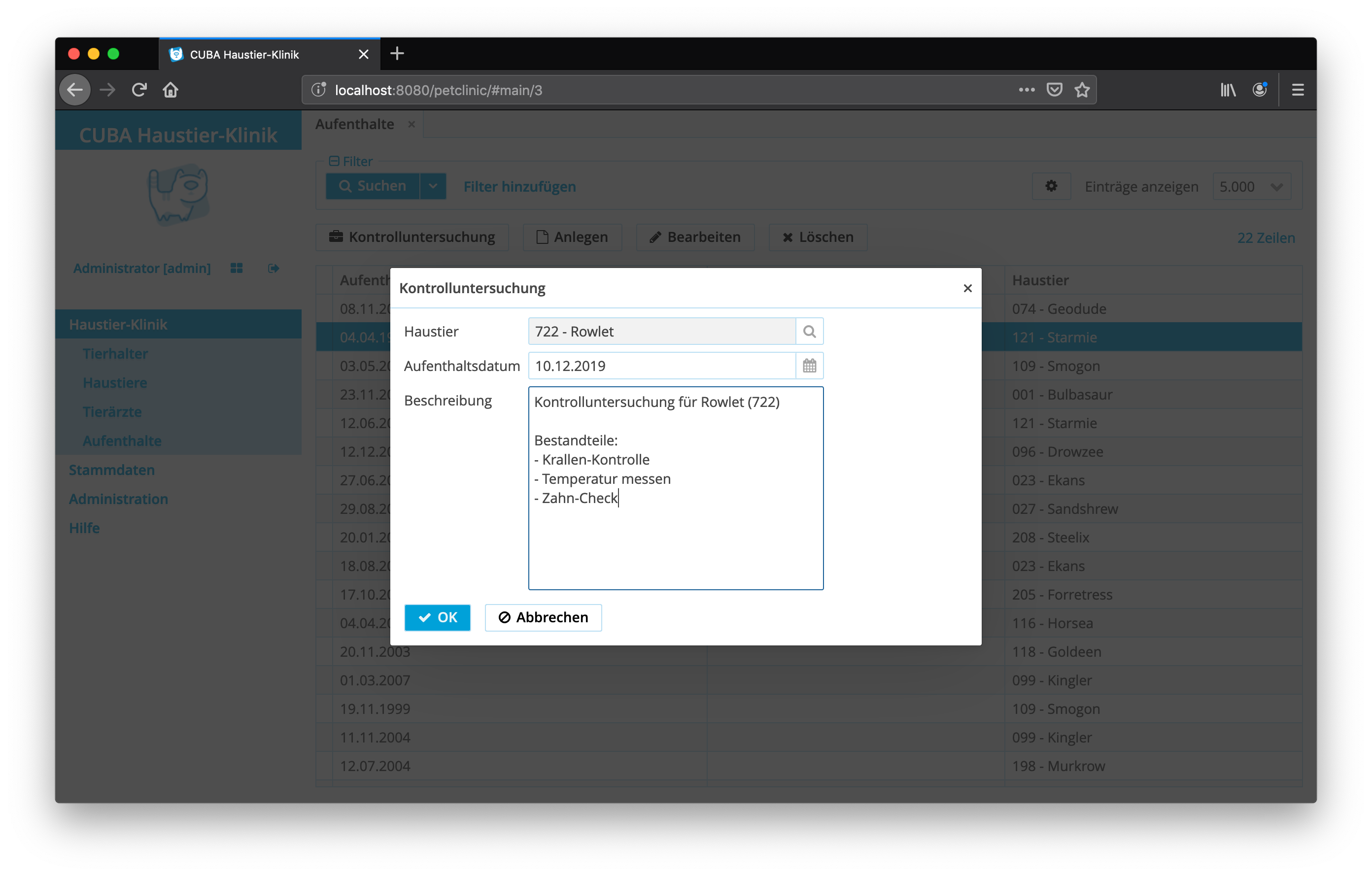 editor with programmatic created i10n messages