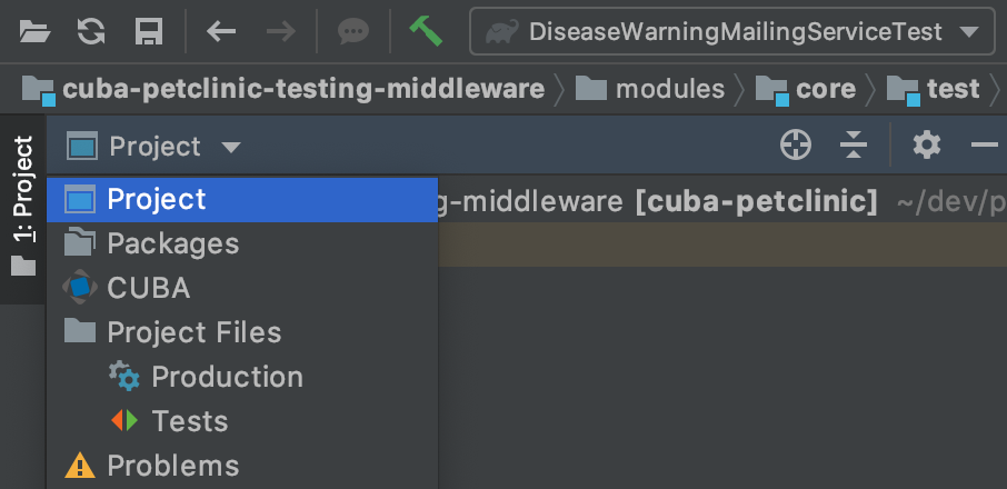 studio intellij switch project view