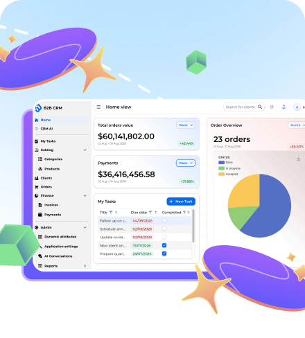 B2B CRM application preview